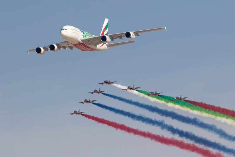 Emirates A380 with Al-Fursan