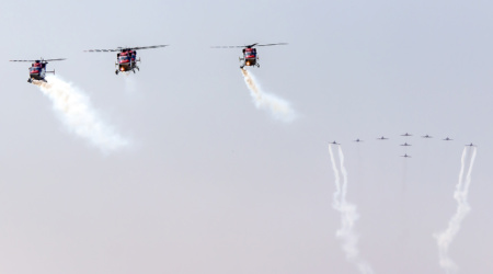 ALH Dhruv of Sarang and BaE Hawk 132 of Suryakiran