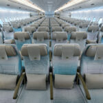 Economy Class in the newly retrofitted A380 aircraft- converted from two class to three class