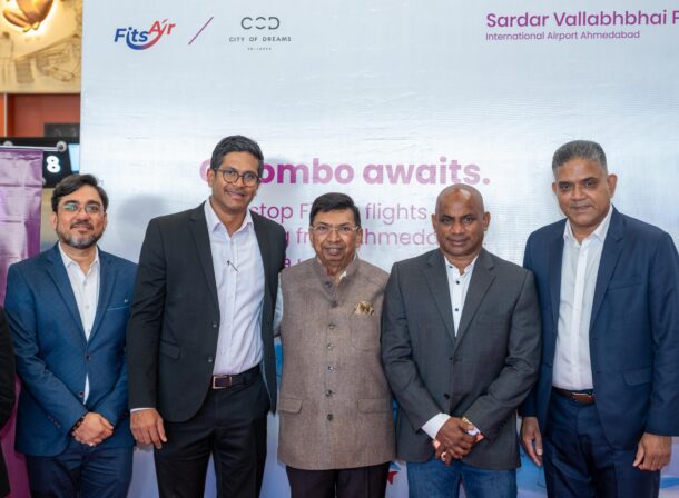 Dignitaries at Ahmedabad–Colombo Route Launch